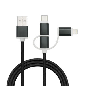 LJideals -3 In 1 Universal Micro USB Cable Nylon Braided High Speed Type-C,Lightning Power Cord