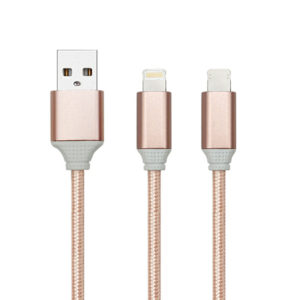 LJideals - 2-in-1 Lightning and Micro USB Cable, Durable Lightning to USB Data Sync Charging Cable