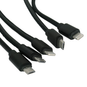LJideals - Sony Micro-USB Cable iPhone Lighting Cable Black /Brown Color