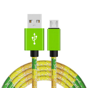 LJideals - Original Snake Print Leather Micro USB Charge Data Cable Typc-C For Xiaomi Huawei