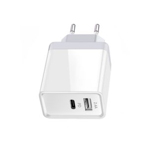 lJideals-2-Port USB Wall Charger Adapter with 1 Port Type-c and 2.4A for USB-C Devices and Smartphones