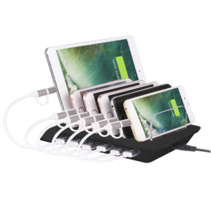 LJideals-Charging Station for Multiple Devices 6 Port USB Charging Dock & Organizer Stand Station for Smart Phones Tablets 51W