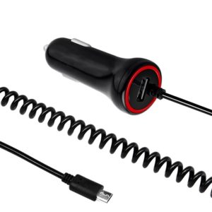 LJideals-24W Car Charger with Micro Extension Cable for Smartphones